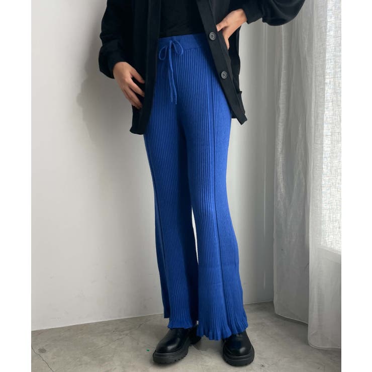 ブルー | フリルニットパンツレディース 韓国 韓国ファッション | WEGO【WOMEN】