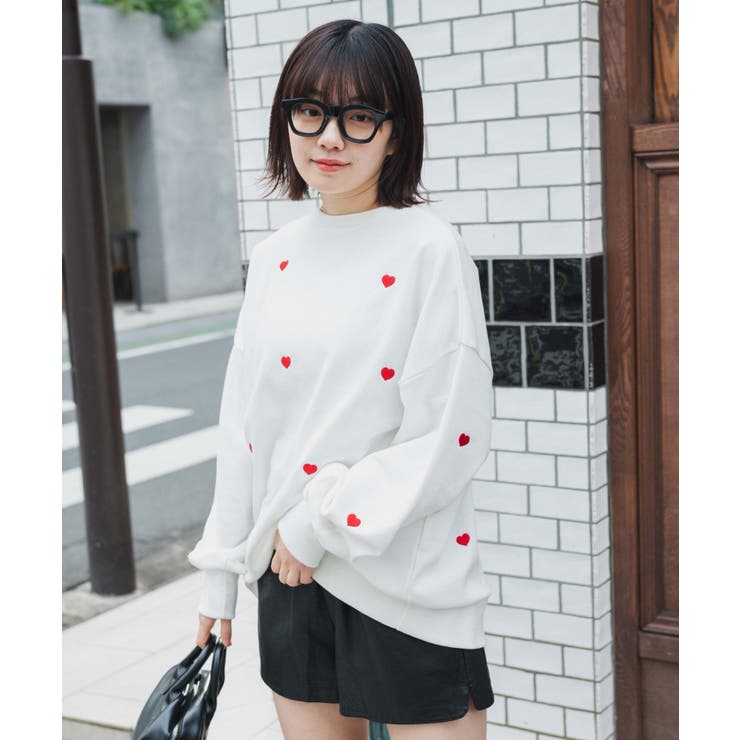 総柄刺繍スウェット 韓国 韓国ファッション[品番：WG010086923