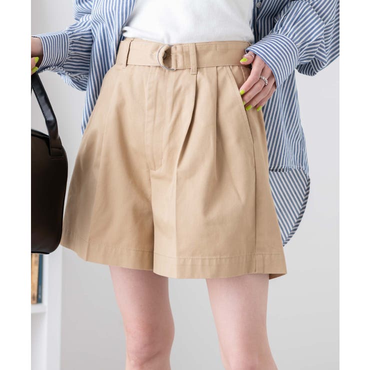 CPG レディース ベージュ ショートパンツ シンプルショートパンツ(ベージュ) | レディースファッション