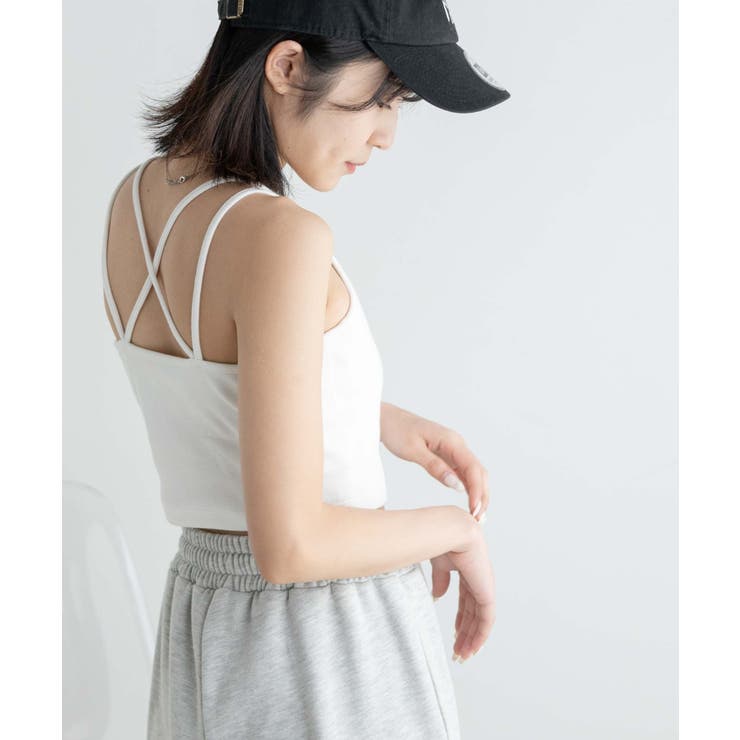 ロゴ刺繍クロスショートキャミ キャミソール  レディース[品番：WG010087155]｜WEGO【WOMEN】（ウィゴー）のレディースファッション通販｜SHOPLIST（ショップリスト）