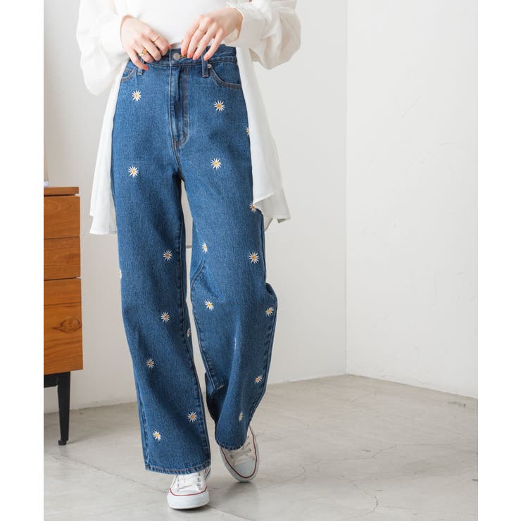 パターン刺繍デニムパンツ レディース  春[品番：WG010087311]｜WEGO【WOMEN】（ウィゴー）のレディースファッション通販｜SHOPLIST（ショップリスト）