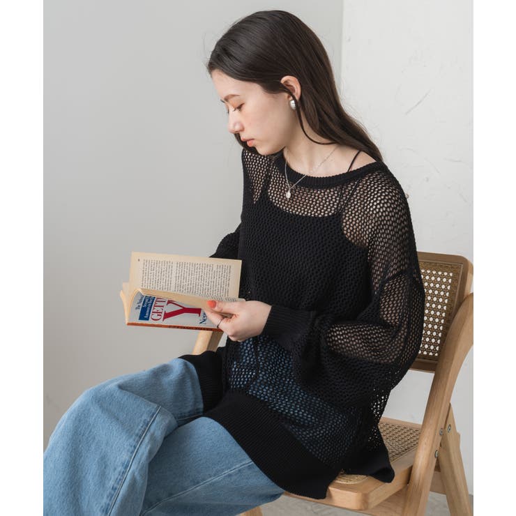 メッシュニットプルオーバー レディース 春[品番：WG010087312