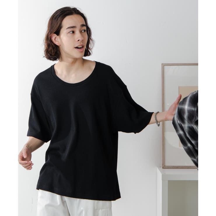 ワッフルUネックTシャツ メンズ レディース[品番：WG010087326]｜WEGO