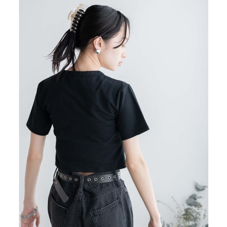 カラフルなラインストーンロゴ スリムフィットTシャツ – EVISU