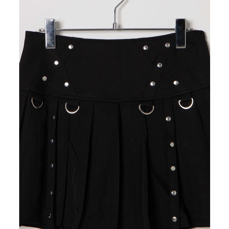 メタルスタッズプリーツスカートレディース 韓国 韓国ファッション