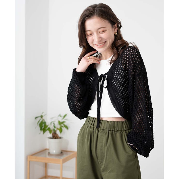 前リボンメッシュカラーボレロ前リボンメッシュカラーボレロ