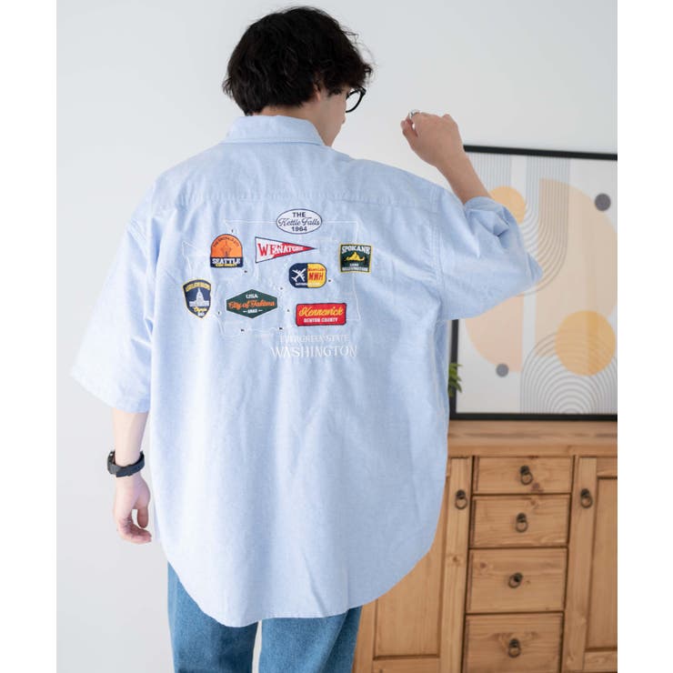 ワッペンBIGシャツ メンズ レディース[品番：WG010087762]｜WEGO