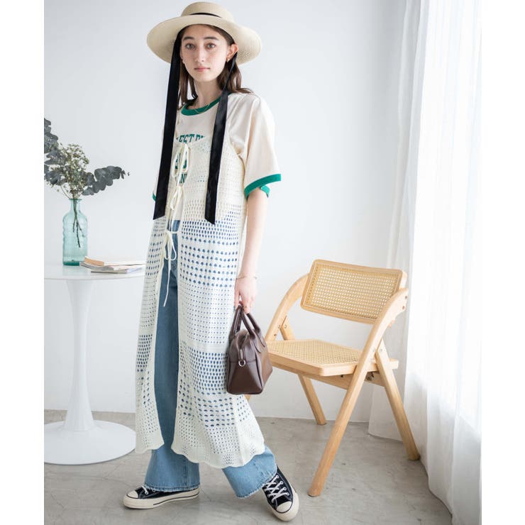 2WAYクロシェロングジレ レディース 春[品番：WG010087766]｜WEGO