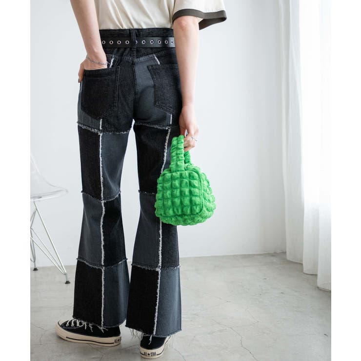 パッチワークローライズフレアデニムパンツ レディース  春[品番：WG010087785]｜WEGO【WOMEN】（ウィゴー）のレディースファッション通販｜SHOPLIST（ショップリスト）