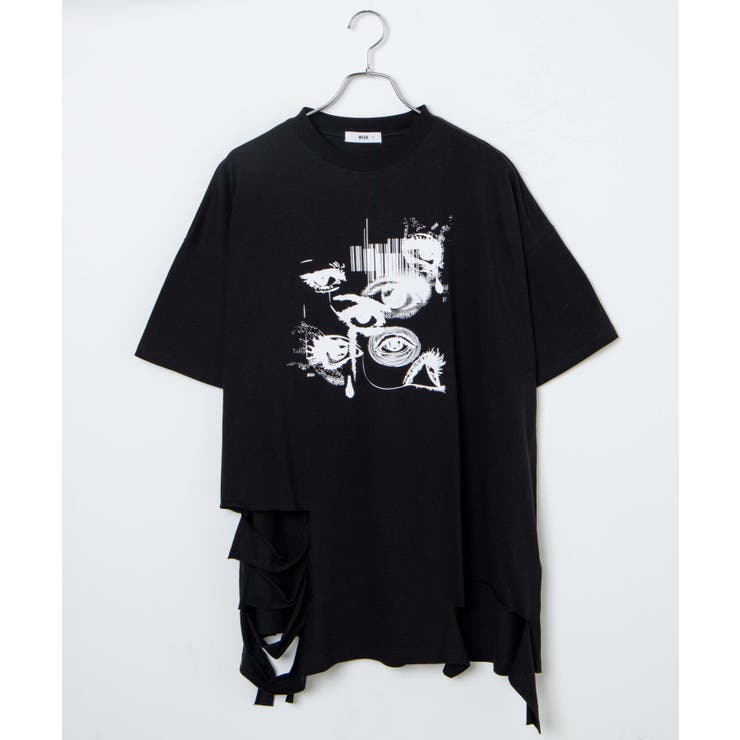 グランジカッティングダメージTレディース 韓国 韓国ファッション[品番