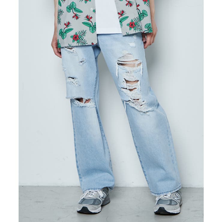 ダメージデニムワイドパンツ レディース  春[品番：WG010088120]｜WEGO【WOMEN】（ウィゴー）のレディースファッション通販｜SHOPLIST（ショップリスト）