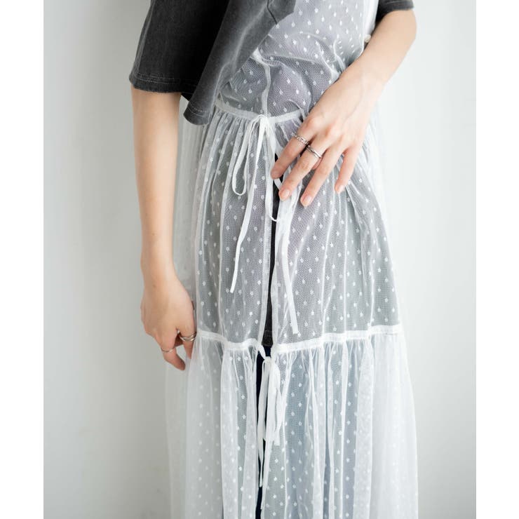 マルチWAYドットチュールリボンロングワンピース レディース 春 | WEGO【WOMEN】 | 詳細画像4 