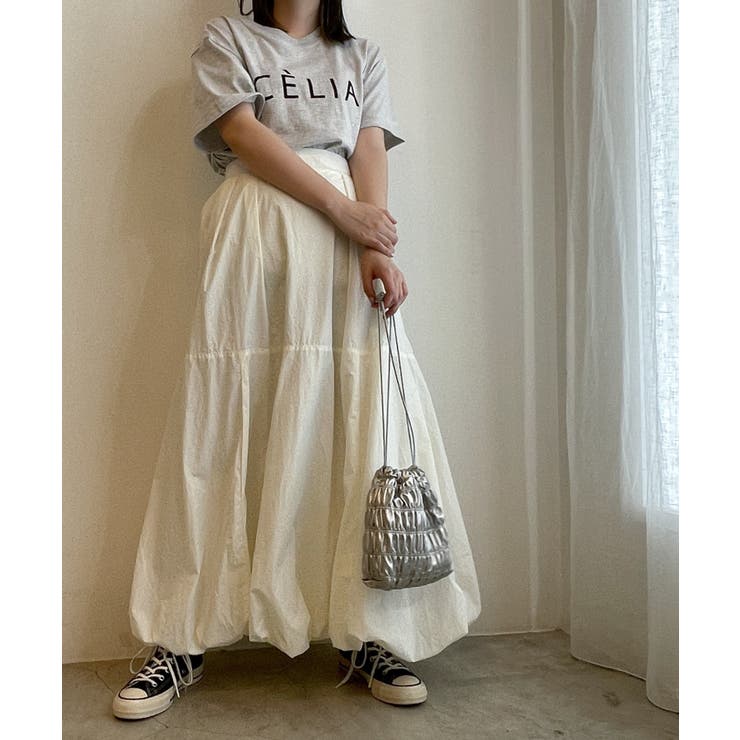 バルーンシルエットナイロンスカートレディース 韓国 韓国ファッション