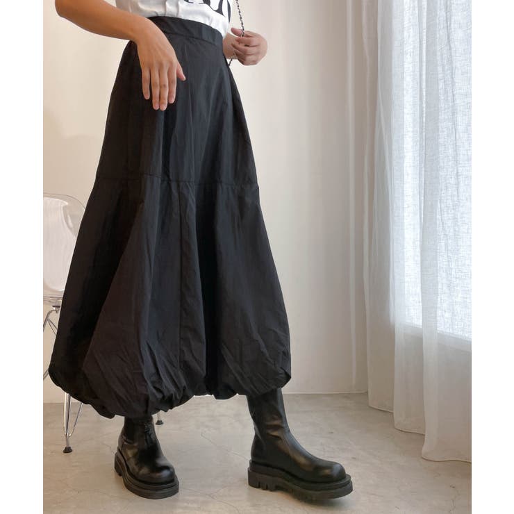 バルーンシルエットナイロンスカートレディース 韓国 韓国ファッション