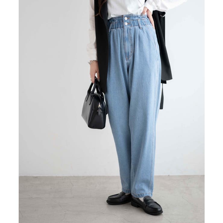 デニム淡色 | ウエストフリルデニムマムパンツ レディース 秋 | WEGO【WOMEN】