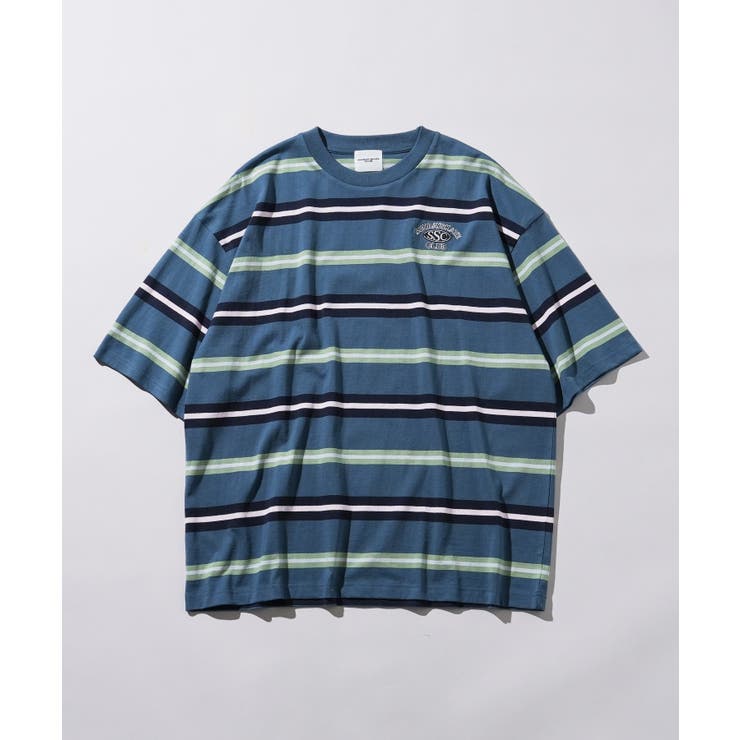 A.P.C. メンズ　マルチボーダー　Mサイズ　Tシャツ　ワンポイント tシャツ マルチボーダー ワンポイント刺繍 Tシャツ / Multi