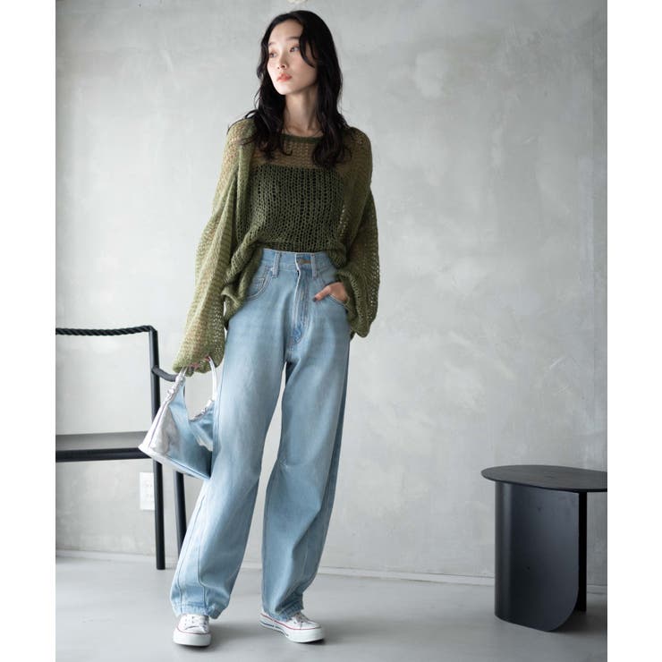 VINTAGE WASHED CURVED DENIM（デニムパンツ）｜WYM LIDNM