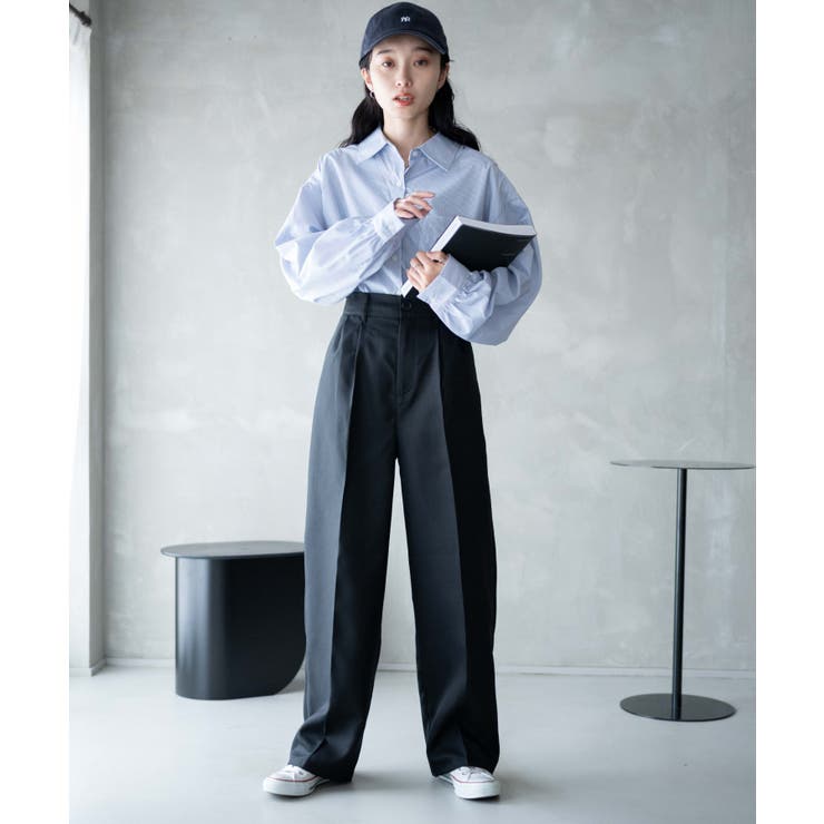 WEGO｜ハイウエストセンタープレスワイドパンツ | Rakuten