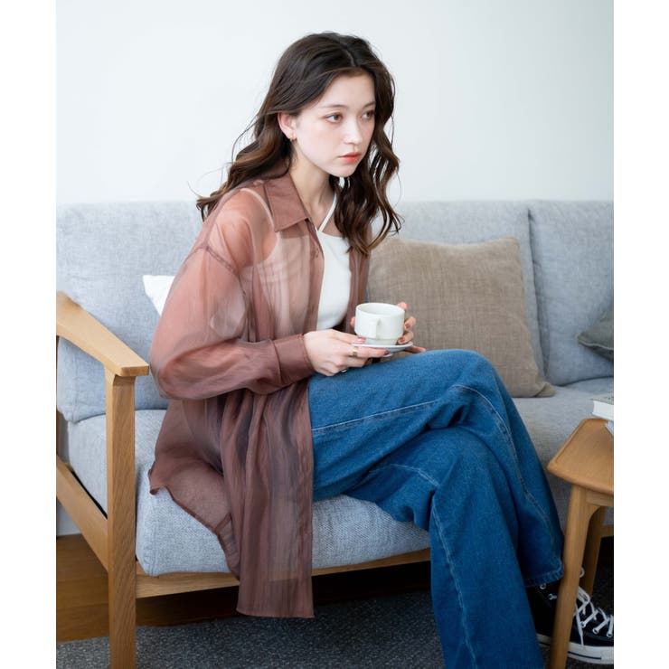 シアーシャツ グロッシーシアーシャツ 長袖[品番：WG010088636]｜WEGO