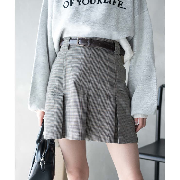 ベルト付プリーツミニスカパンレディース 韓国 韓国ファッション | WEGO【WOMEN】 | 詳細画像1 