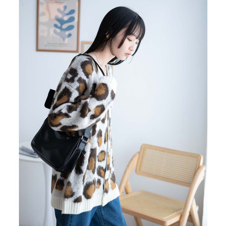 モヘアライク総柄BIGカーディガン メンズ レディース[品番