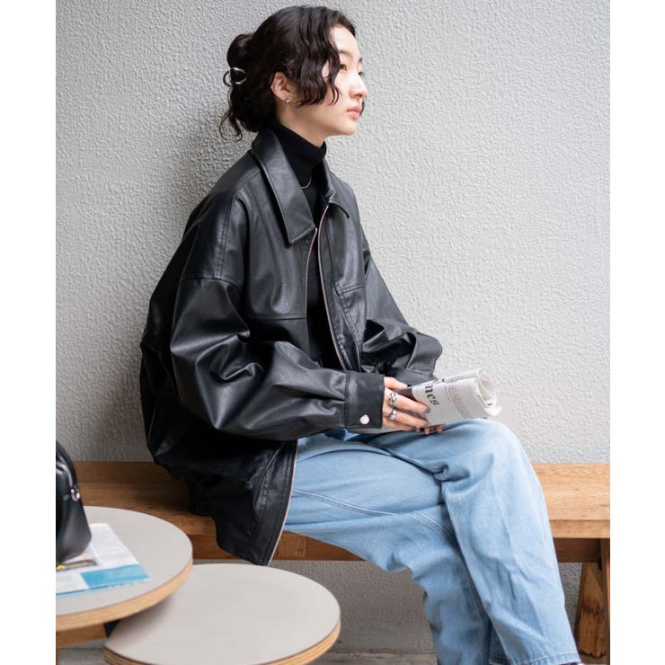 ヴィンテージライクFレザーBIGブルゾン レディース  秋[品番：WG010088756]｜WEGO【WOMEN】（ウィゴー）のレディースファッション通販｜SHOPLIST（ショップリスト）