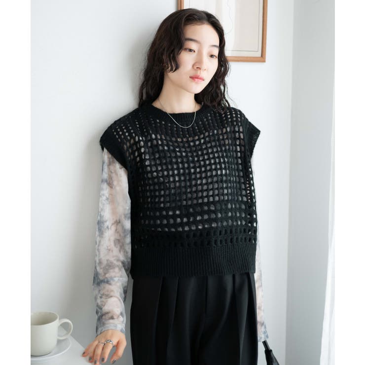 メッシュニットベスト レディース  秋[品番：WG010088767]｜WEGO【WOMEN】（ウィゴー）のレディースファッション通販｜SHOPLIST（ショップリスト）