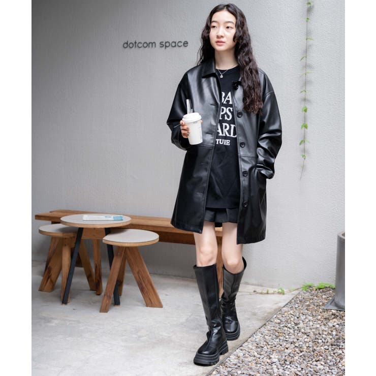 Fレザーカーコート レディース 秋[品番：WG010088771]｜WEGO