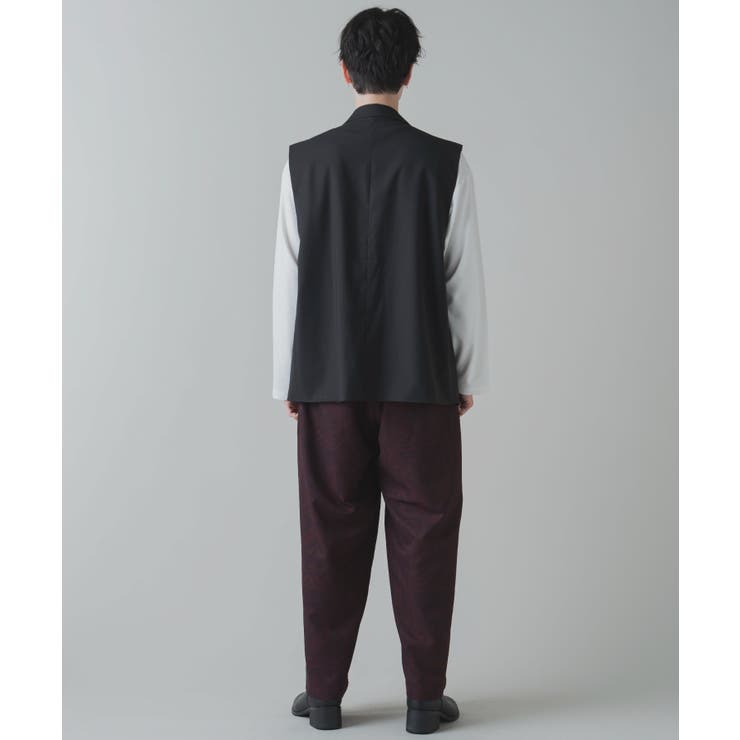 人気商品ランキング トロミ 総柄ワイドストレートスラックス メンズ[品番 パンツ