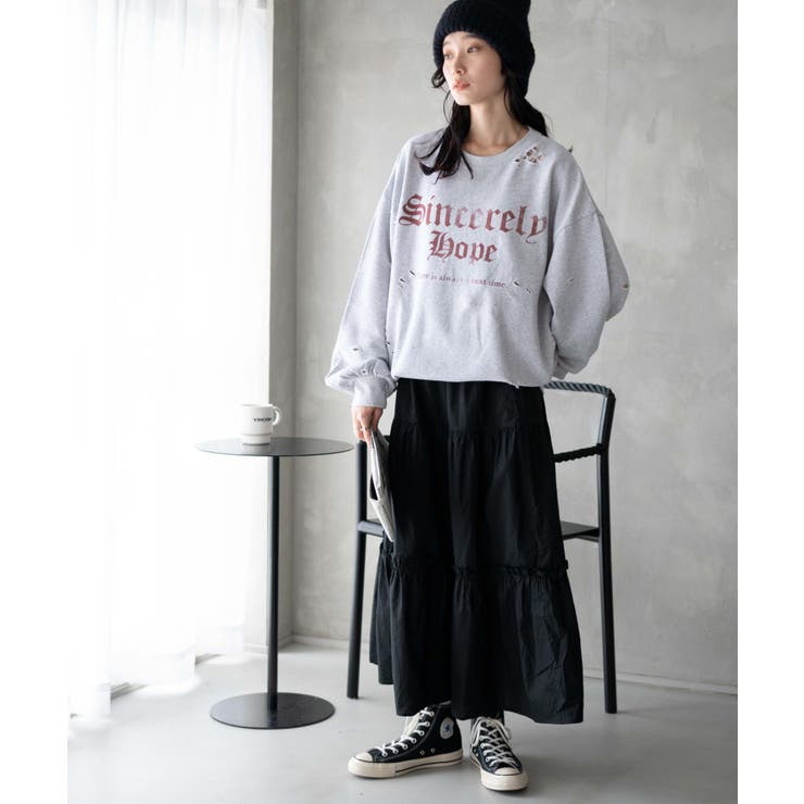 ダメージスウェット レディース 秋[品番：WG010088955]｜WEGO【WOMEN
