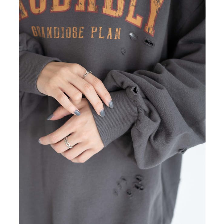 ダメージスウェット レディース 秋[品番：WG010088955]｜WEGO