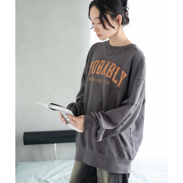 ダメージスウェット レディース 秋[品番：WG010088955]｜WEGO