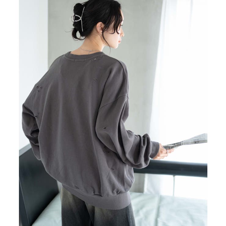 ダメージスウェット レディース 秋[品番：WG010088955]｜WEGO【WOMEN