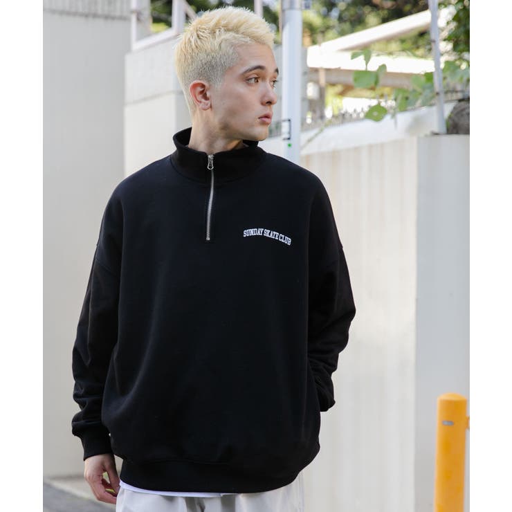 ヘビーウエイトハーフZIPワンポイントPO メンズ 韓国[品番