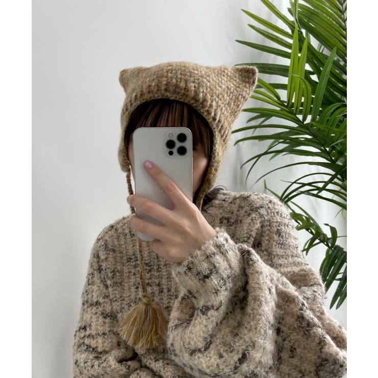 ネコミミフリンジ付きニットキャップ[品番：WG010089013]｜WEGO【MEN
