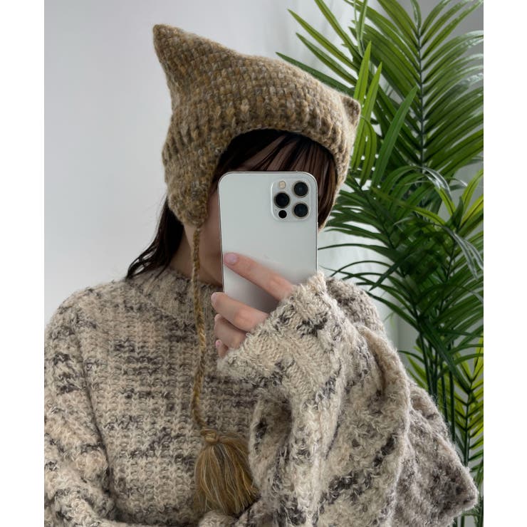 ネコミミフリンジ付きニットキャップ[品番：WG010089013]｜WEGO【MEN