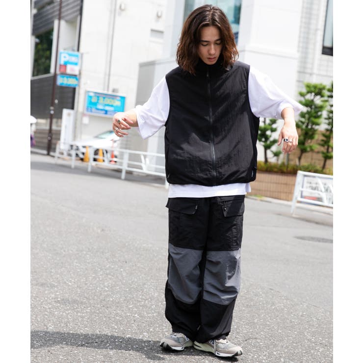 ナイロン ユーティリティーカーゴパンツメンズ 韓国ファッション