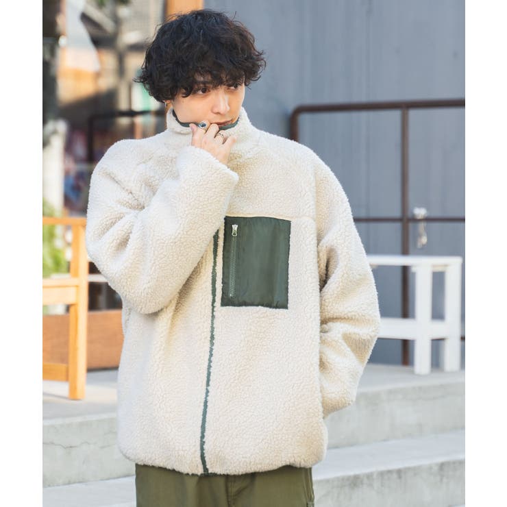 フリースジャケット しょぼい メンズ ファッション ボア ボア
