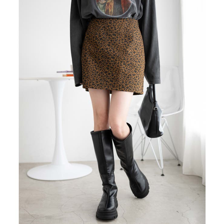 レオパード柄タイトミニスカート レディース 秋[品番