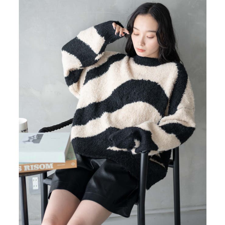 幾何学柄ニットプルオーバー[品番：WG010089055]｜WEGO【WOMEN