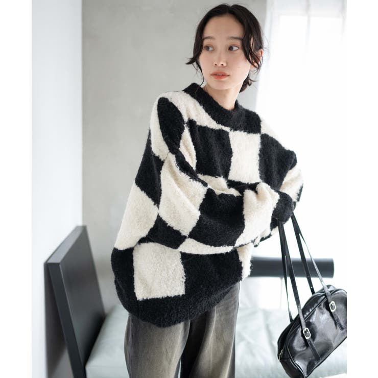 幾何学柄ニットプルオーバー[品番：WG010089055]｜WEGO【WOMEN