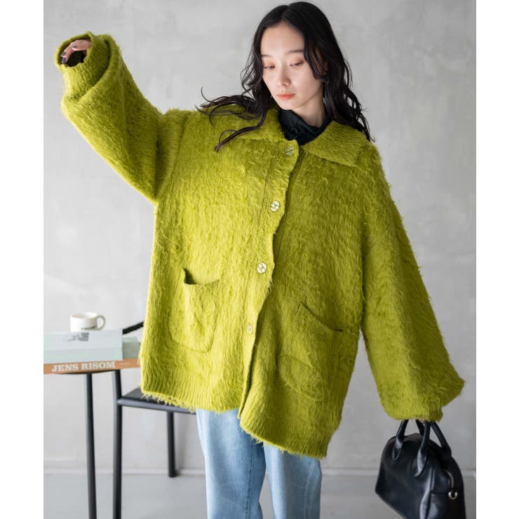 グリーン | ファータッチニットブルゾン | WEGO【WOMEN】
