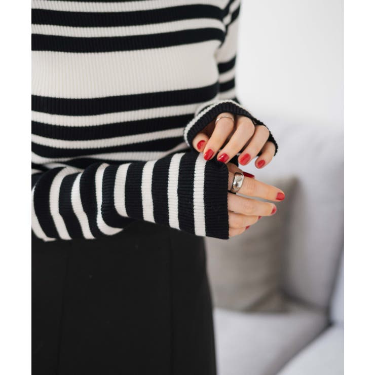 パネルボーダーニットトップ | WEGO【WOMEN】 | 詳細画像6 