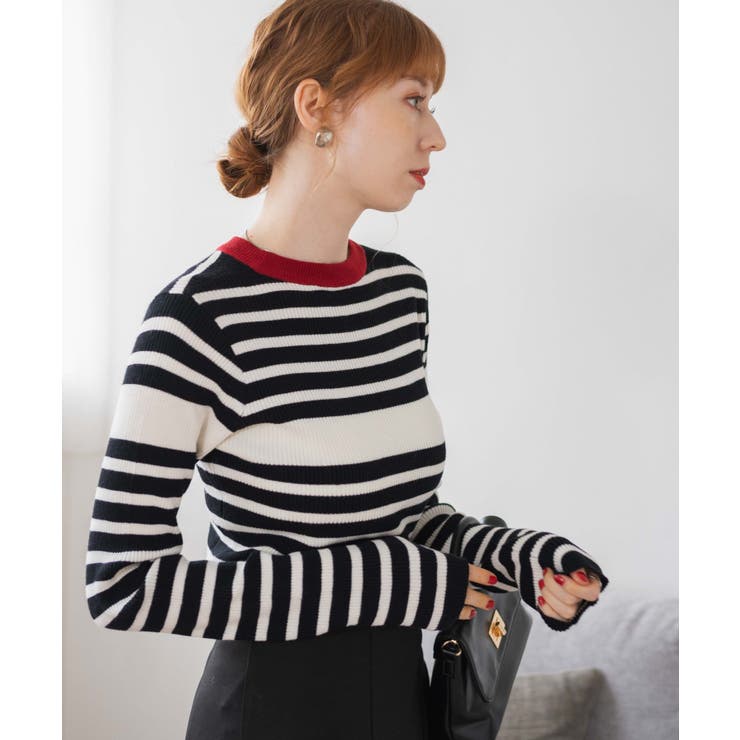 パネルボーダーニットトップ | WEGO【WOMEN】 | 詳細画像18 
