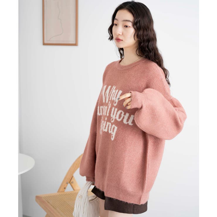 フラッフィージャガードニット(ニットプルオーバー)｜TOPS