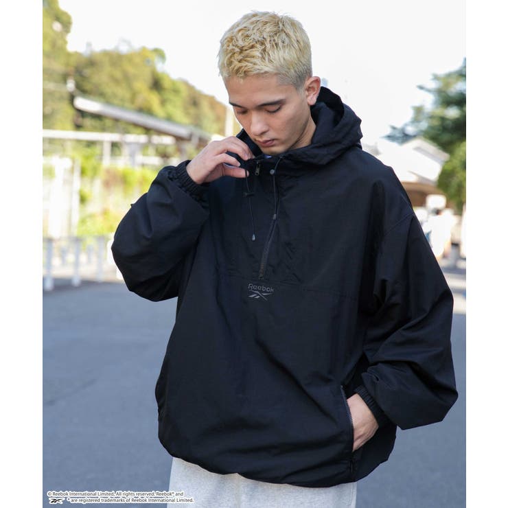 ブラック | 別注Reebok アノラックパーカー メンズ | WEGO【MEN】