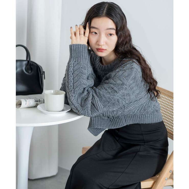 ケーブルショートニット[品番：WG010089284]｜WEGO【WOMEN】（ウィゴー）のレディースファッション通販｜SHOPLIST（ショップリスト）