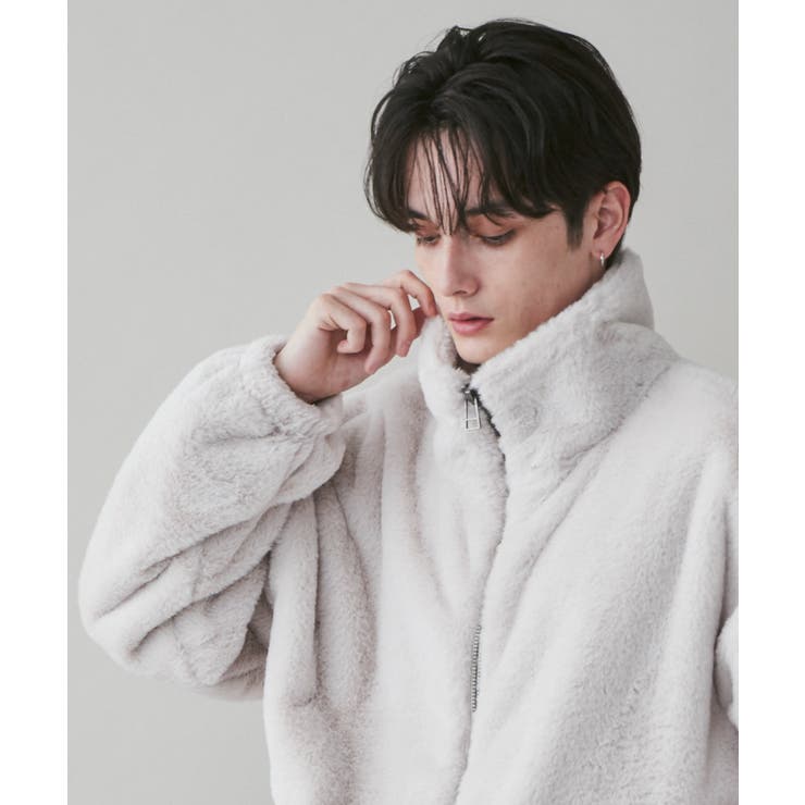 ホワイトアイボリー | フェイクファー ZIPブルゾン メンズ | WEGO【MEN】