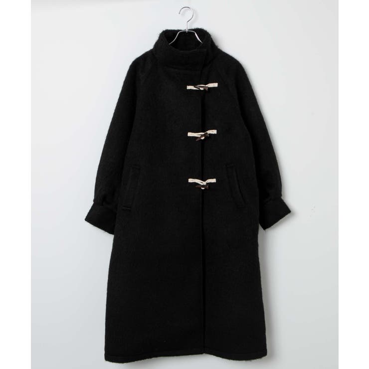 スタンドカラーダッフルシャギーロングコート[品番：WG010089409