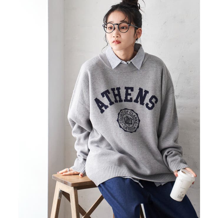 柄1 | オーバーフィットジャガードプルオーバー | WEGO【WOMEN】